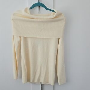 Zara Cream Off-Shoulder Sweater